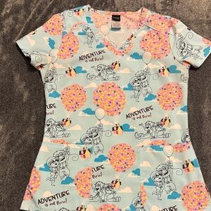 Adventure Print Scrub Top